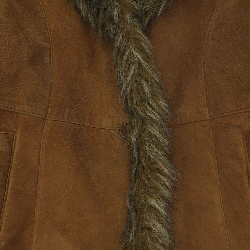 WILSONS LEATHER Suede Penny Lane Fur Afghan Jacket 70s Boho Downtown Girl Boho - Picture 10 of 14